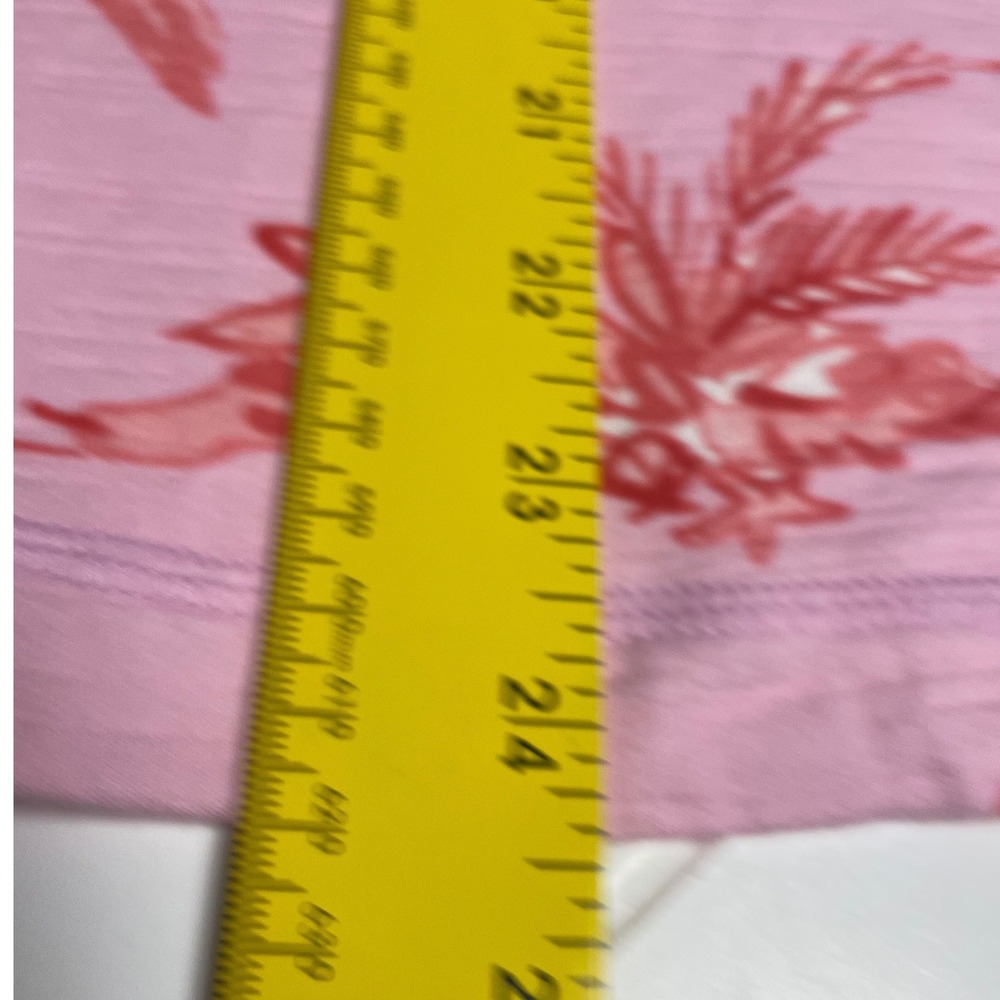 Talbots Pink Pullover with Coral Palm Print Quarter Zip - Picture 10 of 11